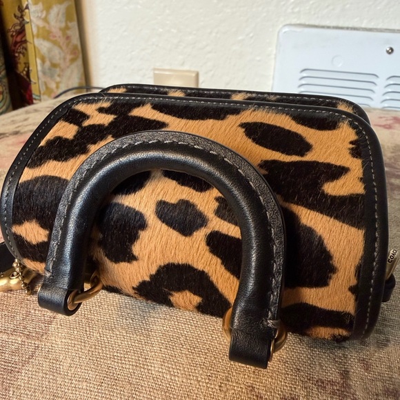 Coach Rogue Top Handle 12 in Leopard Haircalf - Picture 6 of 8